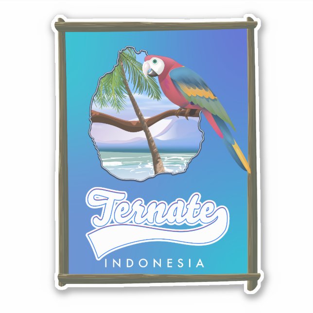Sticker Carte de voyage de Nias Island Indonésie (Devant)