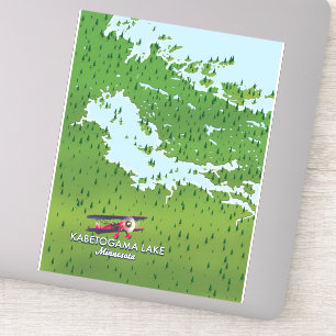 Sticker Carte de voyage du lac Kabetogama, Minnesota, État