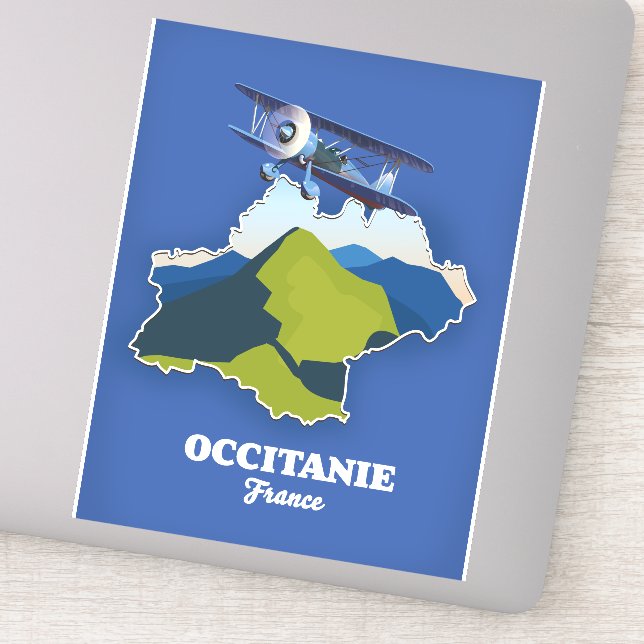 Sticker Carte de voyage Occitanie France (Détail)