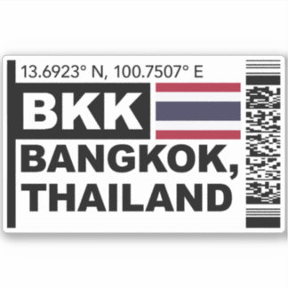 Sticker Carte d'embarquement BKK Bangkok - Voyage en Thaïl