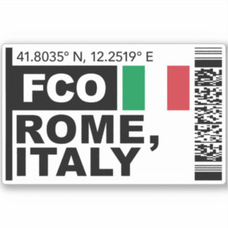 Sticker Carte d'embarquement FCO Rome - Voyage en Italie