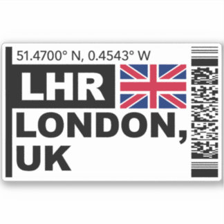 Sticker Carte d'embarquement LHR Londres - Voyage Angleter
