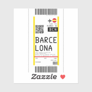 Sticker Carte d'embarquement pour Barcelone (BCN)