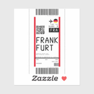 Sticker Carte d'embarquement pour Francfort (FRA)