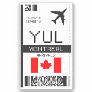 Sticker Carte d'embarquement YUL Montréal - Voyage au Cana