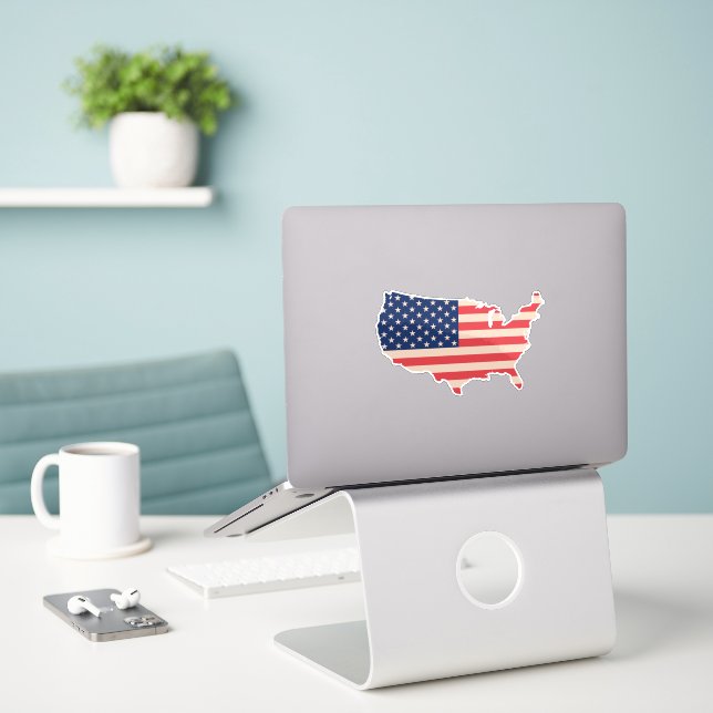 Sticker Carte des États-Unis (Ordinateur portable sur le bureau)