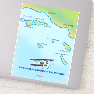 Sticker Carte des îles anglo-normandes de Californie