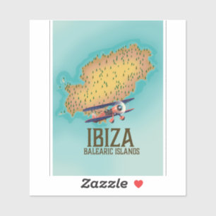 Sticker Carte des îles Baléares Ibiza