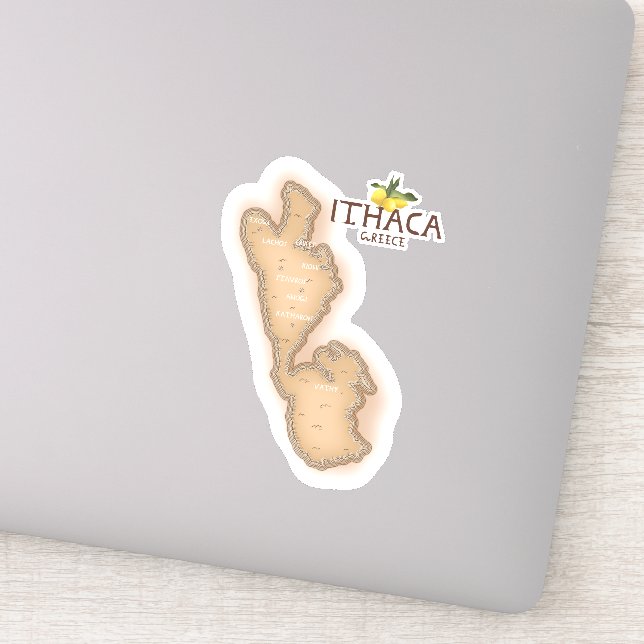 Sticker carte d'ithaque grèce (Détail)