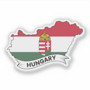 Sticker Carte du drapeau de la Hongrie