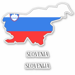 Sticker Carte du drapeau de la Slovénie
