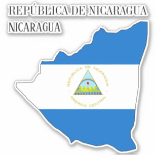 Sticker Carte du drapeau du Nicaragua