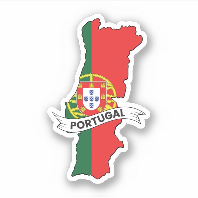Sticker Carte du drapeau du Portugal (Devant)