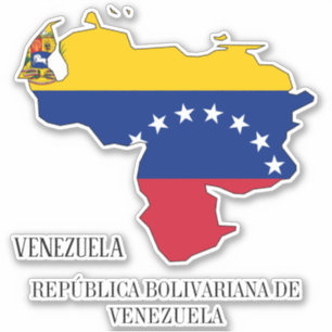 Sticker Carte du drapeau du Venezuela