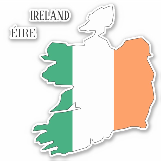 Sticker Carte du drapeau irlandais (Devant)