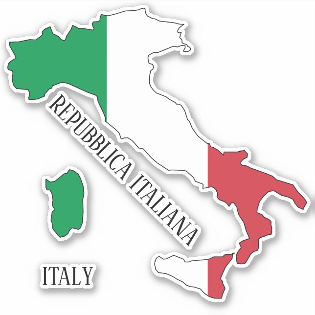 Sticker Carte du drapeau italien (Devant)