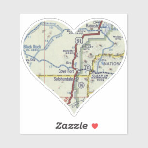 Sticker Carte du fort Cove Utah