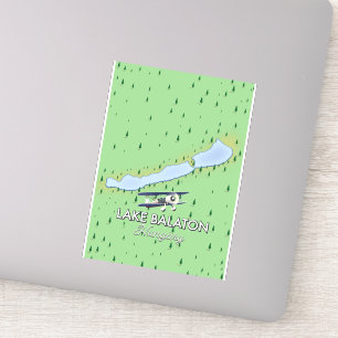 Sticker Carte du lac Balaton Hongrie