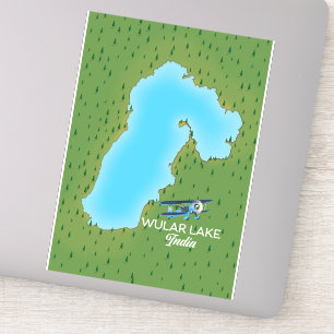 Sticker Carte du lac Wular en Inde