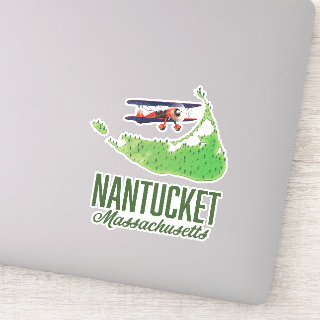 Sticker Carte du Massachusetts de Nantucket (Détail)