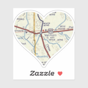 Sticker Carte du métro Van Horn Texas