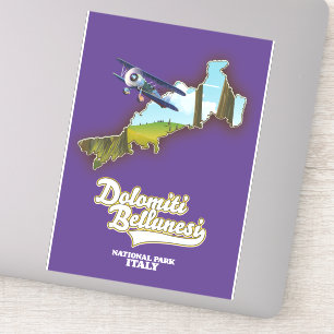 Sticker carte du parc national de dolomiti bellunesi