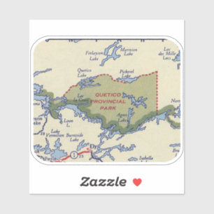 Sticker Carte du parc provincial Quetico