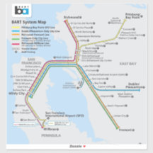 Carte du train BART de la Bay Area