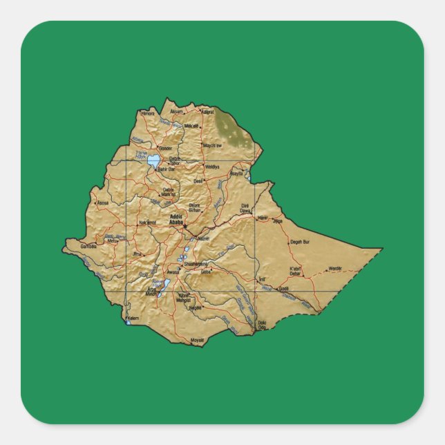 Sticker Carte Ethiopie (Devant)