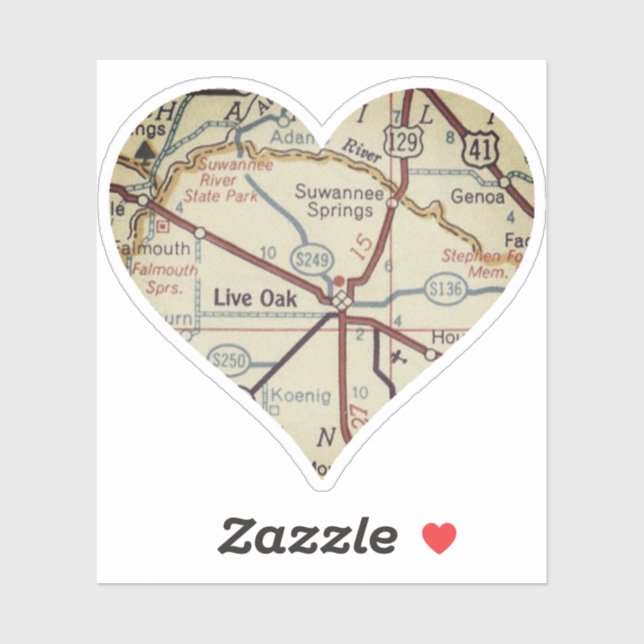 Sticker Carte FL en chêne Live (Feuille)