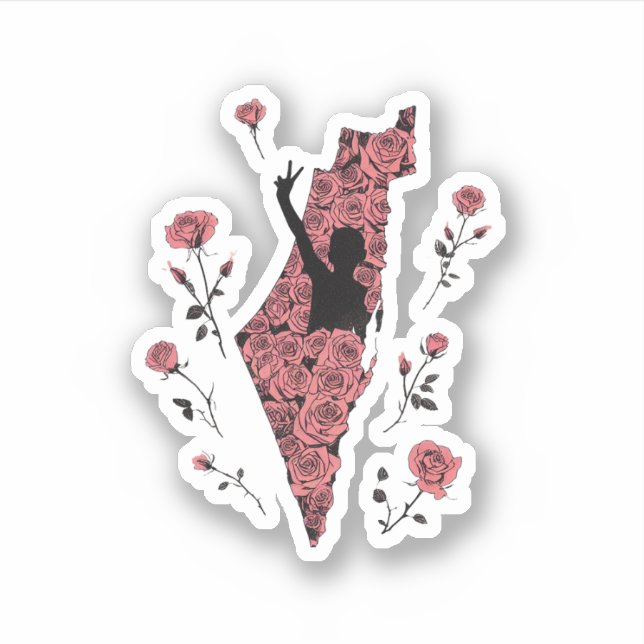 Sticker carte florale palestienne (Devant)