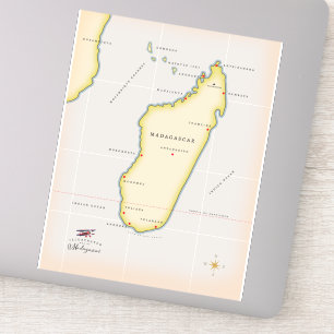 Sticker Carte illustrée de Madagascar