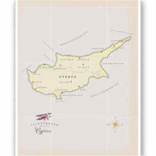 Sticker Carte illustrée du Qatar