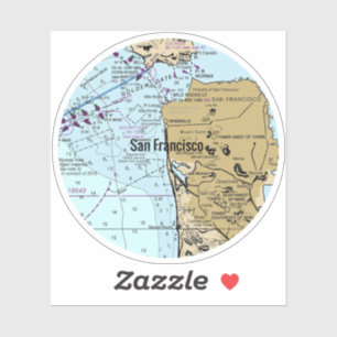 Sticker Carte marine de San Francisco CA