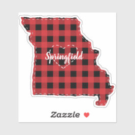 Sticker Carte Missouri Hometown State Plaid Christmas