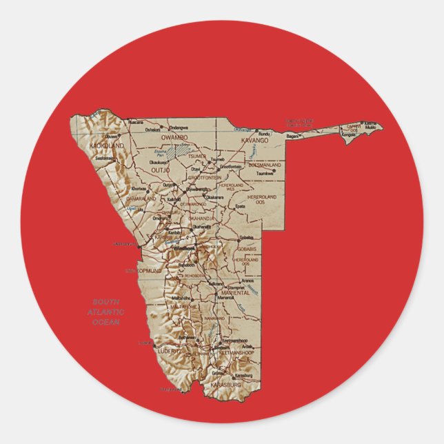 Sticker Carte Namibie (Devant)
