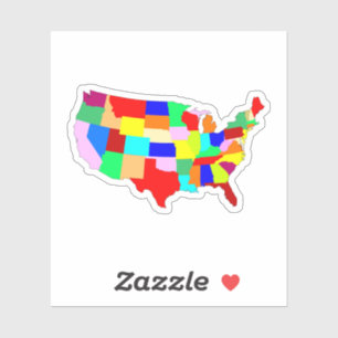 Sticker Carte Patchwork USA