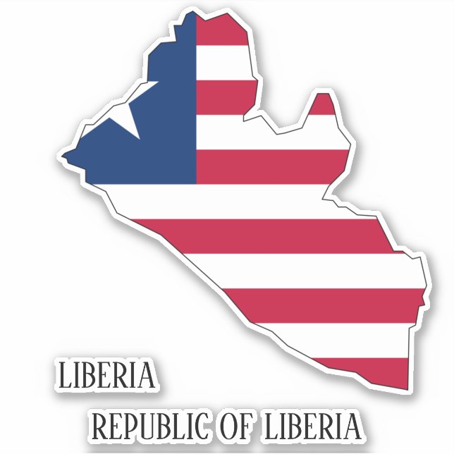 Sticker Carte patriotique du drapeau du Liberia (Devant)