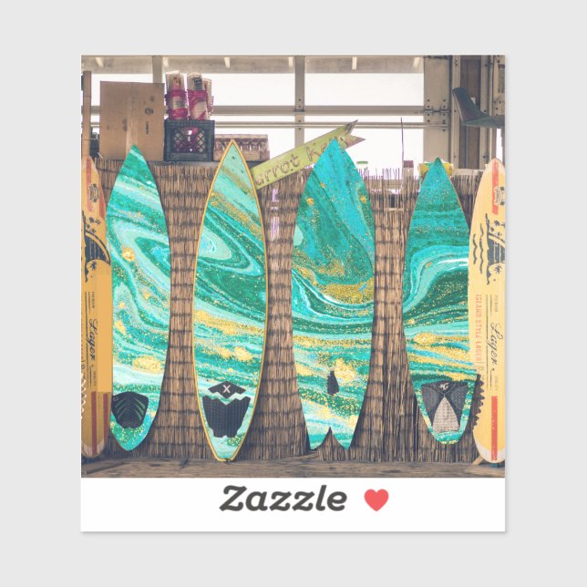 Sticker carte surf (Feuille)