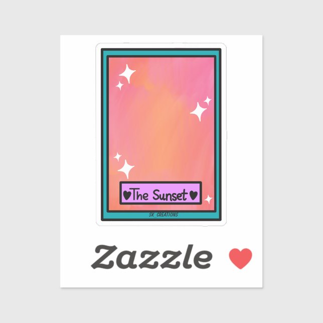 Sticker Carte Tarrot coucher de soleil (Feuille)
