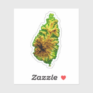 Sticker Carte verte de Sainte-Lucie