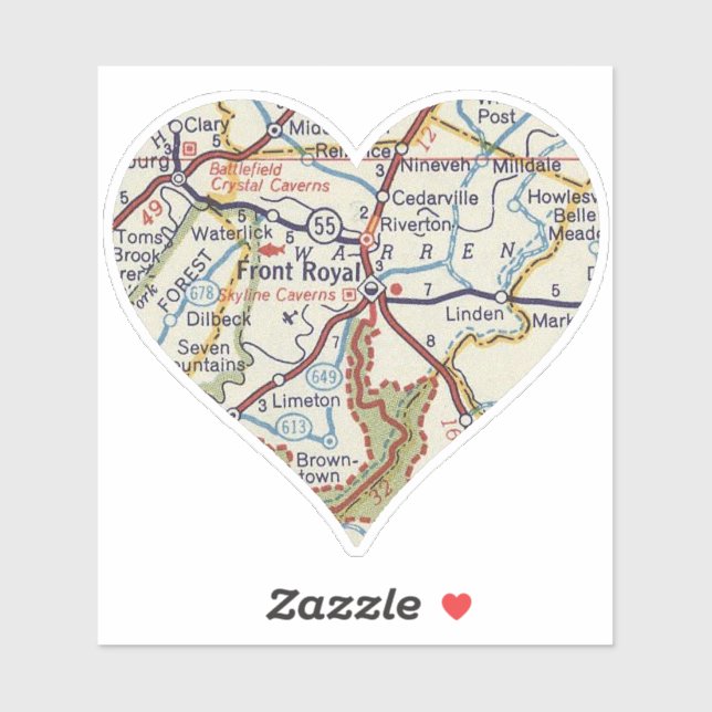 Sticker Carte Vintage avant (Feuille)