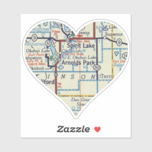 Sticker Carte Vintage de Spirit Lake IA