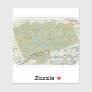 Sticker Carte Vintage du parc Algonquin