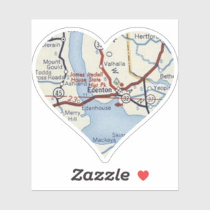 Sticker Carte Vintage Edenton NC
