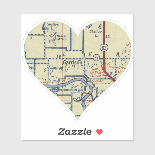 Sticker Carte Vintage et Garrison (Feuille)