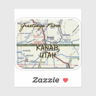 Sticker Carte Vintage Kanab Utah