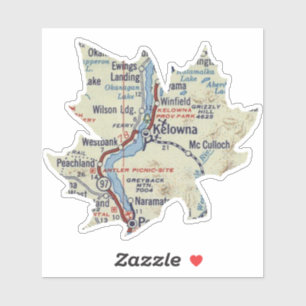 Sticker Carte Vintage Kelowna