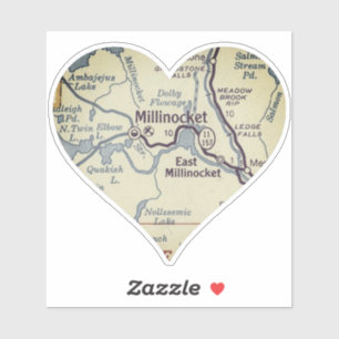 Sticker Carte Vintage Millinocket Maine