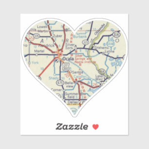 Sticker Carte Vintage Ocala Florida